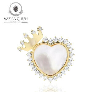 VQ Crown Heart Brooch